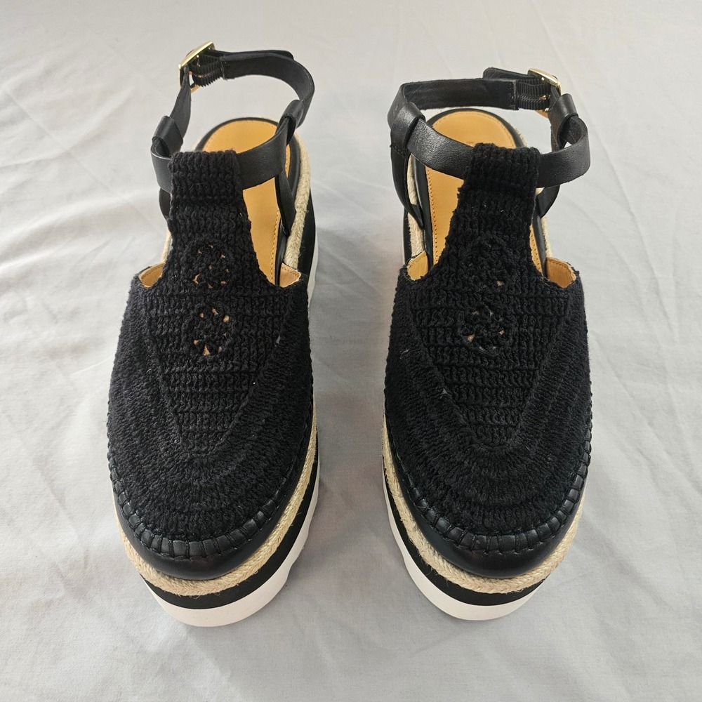 Free People Size 8 Black Morning in Mykonos Espadrille Platform Shoe NWOT NWOB - Picture 5 of 16